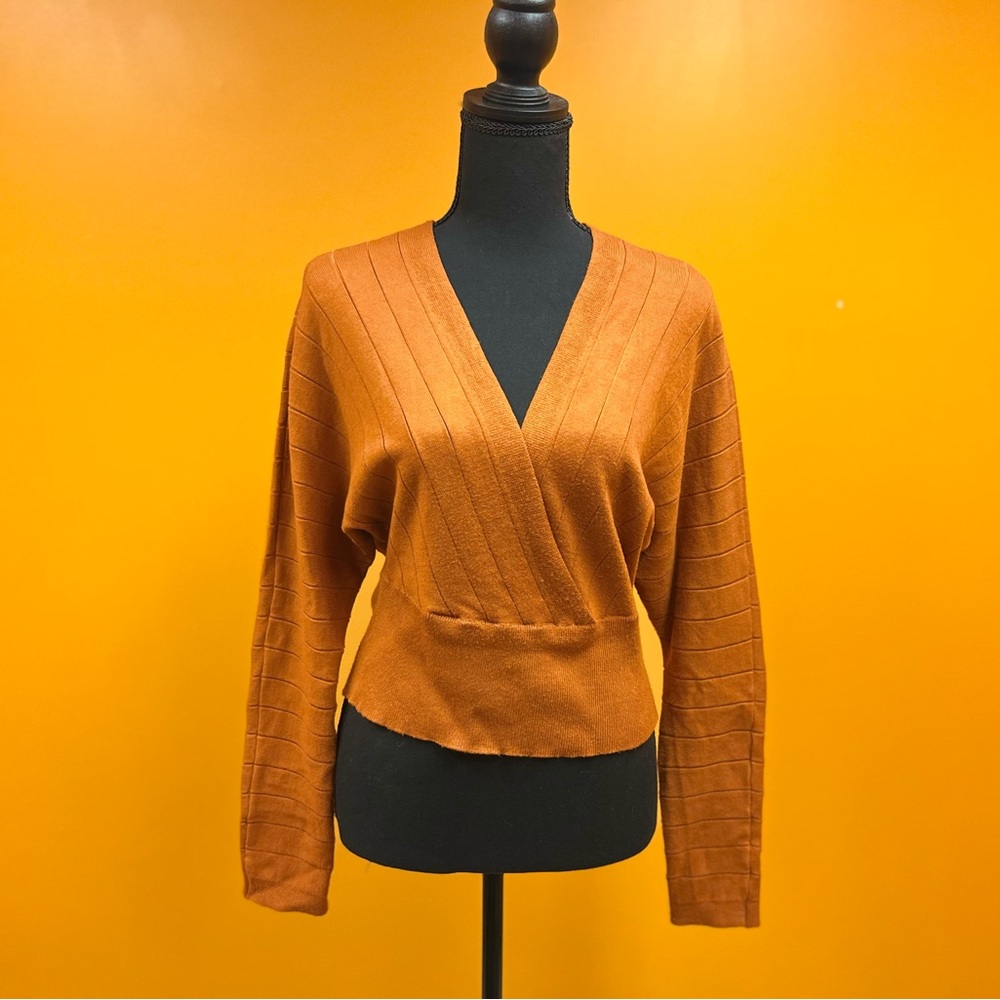 Francesca's Collections Rust V-Neck Sweater